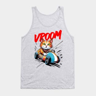 cute cat in racing car Tank Top